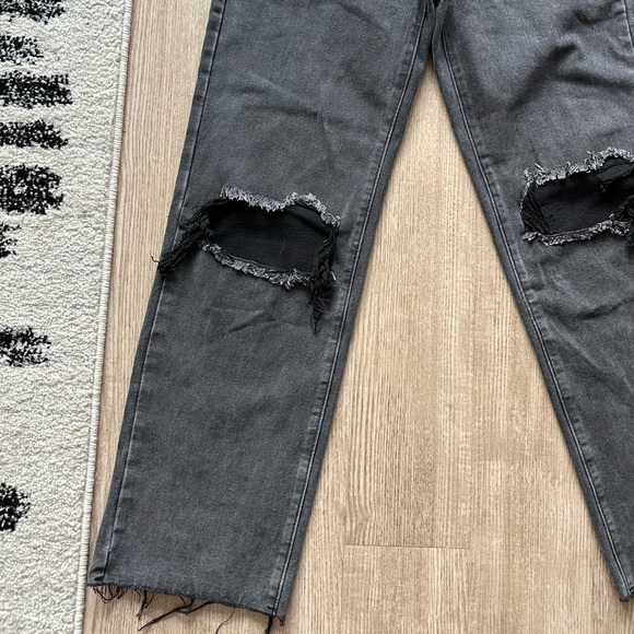 Grey Denim Jeans Baggy Fit Distressed Boyfriend Momokrom - Picture 4 of 4